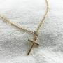 Avanlin Cross Pendant Necklace Gold Plated 1 Layer Necklaces Chain Simple Jewelry for Women and Girls