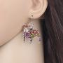 DUOWEI Acrylic Floral Pitbull Dog Earrings Anime Pets Drop Dangle Pet Jewelry for Women Ladies Girls Lovers Charms Gifts