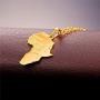 U7 Hip Hop Jewelry 22'' Long Chain Platinum/Rose Gold/Black Gun/18K Gold Plated African Map Pendant Necklace,Men Women Gift