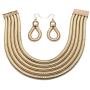 Halawly African Choker Necklace Set for Women,Multilayer Chain Necklace and Earring Set Fashion Jewelry