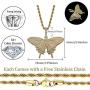 TOPGRILLZ Fully Iced out Lab Diamond 3D Pendant Necklace for Men and Women Birthday Gifts