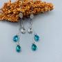 Chandeliers Earrings for Women - Long Dangle Crystal Drops - Luxury Earrings with Crystals - Evening Wear/Party/Date Night Showstopper Jewelry - Blush, Champagne, Teal, Blue