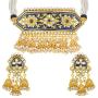 Aheli Indian Traditional Pearl and Kundan Choker Necklace with Earrings Set Bollywood Wedding Party Wear Jewelry for Women