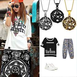Pentagram Star Powerful Pentacle Necklace 316L Stainless Steel Traditional Seal of Solomon Pendant Tetragrammaton Pentacle Eliphas Levis Pentagra Wicca Punk Retro Jewelry