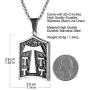 HZMAN Christian Tau Tao Cross Franciscan Stainless Steel Shield Pendant Necklacee 22+2 Inch