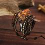 Plumiss Boho Handmade Imperial Jasper Bracelets Natural Stone Crystal Hematite Mixed Beaded Strand Bracelet