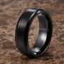 TUSEN JEWELRY Black Zirconium Ring Mens Wedding Band Comfort Fit 8mm