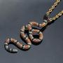 GUCY Hip Hop Jewelry Iced Out Gold Dainty Coral Snake Small Serpent Pendant Chain Necklace