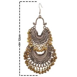 Zephyrr Fashion Turkish Style Beaded Chandbali Earrings Statement Jewelry for Women (JAE-970)