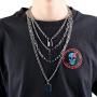 BVROSKI Chains Necklace for Eboy Egirl Men Male Emo Goth Women Teen Girls Boys,2 Layered Lock Key Pendants Necklaces Set,Stainless Steel Jewelry Pack for Pants Punk Play