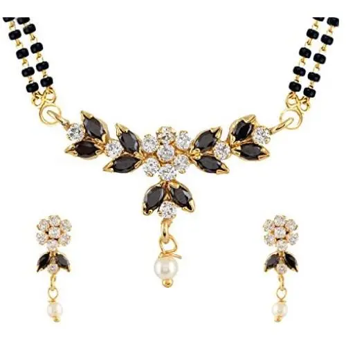 Efulgenz Indian Bollywood Traditional Gold Plated Ruby Emerald/Color CZ Stone Mangalsutra Pendant Necklace Jewelry with Chain for Women Efulgenz Indian Bollywood Traditional Gold Plated Ruby Emerald/Color CZ Stone Mangalsutra Pendant Necklace Jewelry with Chain for Women