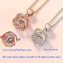 XIANGWANG Rose Gold Necklace Female Heart Necklace Double Heart Necklace, The Best Choice for Girlfriends and Lovers