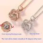 XIANGWANG Rose Gold Necklace Female Heart Necklace Double Heart Necklace, The Best Choice for Girlfriends and Lovers