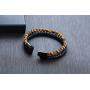 VNOX Custom Engraving Medical Alert ID Two-Strand Braided Leather Cuff Wristband Rope Bracelet with Magnetic Clasp for Men Boys