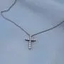 Classic Cross Pendant Necklace with Natural Round Diamonds Set in 925 Sterling Silver with 18 Inch Silver Cable Chain Classic Cross Pendant Necklace with Natural Round Diamonds Set in 925 Sterling Silver with 18 Inch Silver Cable Chain