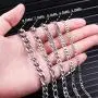 MOWOM Silver Gold Black Color Cuban Link Chain Necklace Water Resistant Mens Stainless Steel Necklace for Women Boys Kids Thin Figaro Necklace Chain with Gift Bag (3.0-8.5mm Wide, 14-36 Inches Long) MOWOM Silver Gold Black Color Cuban Link Chain Necklace Water Resistant Mens Stainless Steel Necklace for Women Boys Kids Thin Figaro Necklace Chain with Gift Bag (3.0-8.5mm Wide, 14-36 Inches Long)