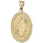 10k Yellow Gold Blessed Virgin Mary Miraculous Oval Medal Diamond Pendant (1'') 10k Yellow Gold Blessed Virgin Mary Miraculous Oval Medal Diamond Pendant (1'')