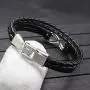 Double-Layered Handmade Braided Leather Wrap Bracelet Alloy Infinity Shaped Bracelets, 8.3'' Double-Layered Handmade Braided Leather Wrap Bracelet Alloy Infinity Shaped Bracelets, 8.3''