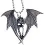 Gothic Halloween Horror Jewelry Winged Vampire Skull Skeleton Corpse Angel of Death Punk Rock Heavy-Metal Biker Protection Amulet Pewter Unisex Mens Pendant Necklace Charm for men Silver Ball Chain Gothic Halloween Horror Jewelry Winged Vampire Skull Skeleton Corpse Angel of Death Punk Rock Heavy-Metal Biker Protection Amulet Pewter Unisex Mens Pendant Necklace Charm for men Silver Ball Chain