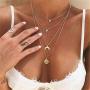 WangGao Layered Choker Necklaces Stainless Steel Handmade 4 Layer Multilayer Chain Necklaces Set for Women Girls