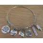 Kits Kiss Teacher Bracelet, No. 1 Teacher Charm, Best Teacher Charm, Book, Ruler, Pencil, Teacher Charm Bracelet, Teacher Jewelry, Gift for Teacher, Teacher Bangle Bracelet