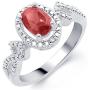 Trendy Ruby and Diamond Accent 4 Piece Set Consists of Pendant Necklace, Earrings, Bangle & Ring for Teen Girls Her Daily Wear Womens Fashion Jewelry | by La4ve Diamonds | Gift Box Included