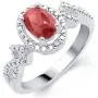 Trendy Ruby and Diamond Accent 4 Piece Set Consists of Pendant Necklace, Earrings, Bangle & Ring for Teen Girls Her Daily Wear Womens Fashion Jewelry | by La4ve Diamonds | Gift Box Included