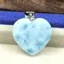 Larimar Pendant, Heart Natural Blue Larimar Stone Jewelry For Woman Man Dominica Crystal 17x4mm BeadsSilver Sterling Water Pattern Gemstone AAAAA Larimar Pendant, Heart Natural Blue Larimar Stone Jewelry For Woman Man Dominica Crystal 17x4mm BeadsSilver Sterling Water Pattern Gemstone AAAAA