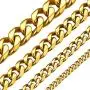 ChainsHouse Cuban Link Chain Necklace for Men Women, 3mm/5mm/6mm/9mm/12mm/15mm Width, 14/18/20/22/24/26/28/30inch Length, Gold Plated/Stainless Steel/Black-with Gift Box