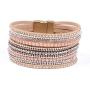 Artilady Leather Wrap Bracelet for Women - Handmade Clasp Bangle Bracelet with Pearl Druzy Crystal Wristbands Jewelry Gift for Sisters, Teen Girls and Mother