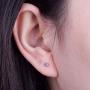 TGNEL Titanium 2mm Square Cubic Zirconia CZ Tiny Stud Earrings for Girl