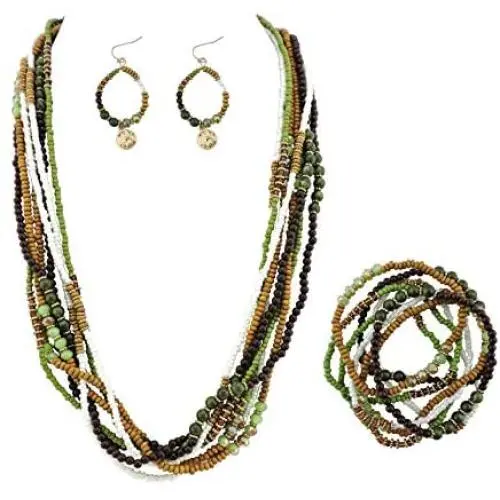 BOCAR Long Multiple Strand Handmade Beaded Statement 26'' Necklace for Women (NK-10563) BOCAR Long Multiple Strand Handmade Beaded Statement 26'' Necklace for Women (NK-10563)