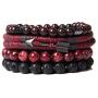 WAINIS Braided Leather Bracelets for Men Women Wrap Tiger Eye Lava Rock Beads Bracelet Woven Ethnic Tribal Rope Wristbands Bracelets Set Adjustable