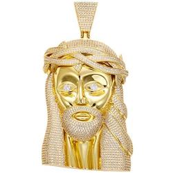 YIMERAIRE Hip Hop Jewelry 18K Gold Plated 3D Large Shark Pendant Iced Out Premium Zircon Fish Animal Creative Necklace with Free Rope Chain