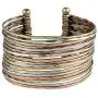 ZAD Hammered Bunch Mixed Metal Cuff Bracelet - One Size Fits Most