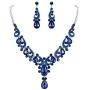 EVER FAITH Crystal Gorgeous Wedding Wave Teardrop Necklace Earrings Set for Bride, Women