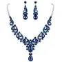 EVER FAITH Crystal Gorgeous Wedding Wave Teardrop Necklace Earrings Set for Bride, Women