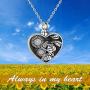 ONEFINITY Sterling Silver Sunflower Cremation Urn Necklaces for Ashes Heart Memory Jewelry for Women Gift