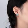 Druzy Quartz Stud Earrings Set 12mm Round Silver Sparkly Crystal Rhinestone Ear Studs Pierced Jewelry for Women Girls 6 Pairs/Set