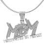 Nsitbbuery Hip Hop DJ Plated 18K Gold Ice Out Crystal Letter Tag Pendant Stainless Steel Chain Necklace