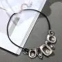 Big Chunky Necklaces for Women Black Leather Chokers Necklace with Crystal Pendant Jewelry Big Chunky Necklaces for Women Black Leather Chokers Necklace with Crystal Pendant Jewelry