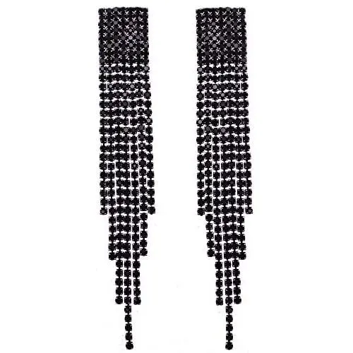 Mlouye Long Tassel Earrings Fringe for Women Dangling Chain Fringe Crystal Statement Drop Earring Mlouye Long Tassel Earrings Fringe for Women Dangling Chain Fringe Crystal Statement Drop Earring