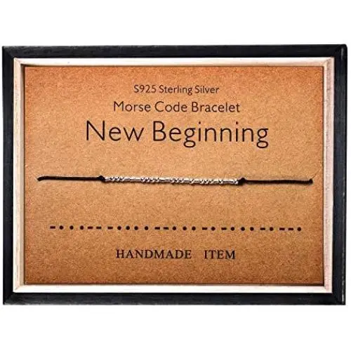 Morse Code Bracelet 925 Sterling Silver Beads on Silk Cord Secret Message New Beginning bracelet Gift Jewelry for her Morse Code Bracelet 925 Sterling Silver Beads on Silk Cord Secret Message New Beginning bracelet Gift Jewelry for her