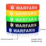 Jakob Miller 5Pcs Silicone Medical Alert Bracelet Blood Thinner Diabetes Warfarin Medical Alert ID Wristband