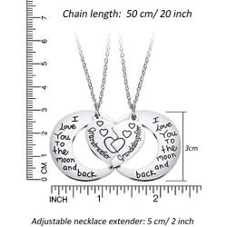 Tatuo 2 Packs Set Necklace Pendant Gift for Grandmother Granddaughter or Godmother Goddaughter I Love You to The Moon and Back Necklace Jewelry for Women (Grandmother Granddaughter)
