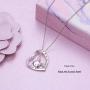 Easter Gifts Jewelry Bunny Necklace Silver with Message Keep Me in Your Heart, Best gifts for Rabbit Lovers Wedding Gift