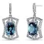 Peora Simulated Alexandrite Drop Earrings in Sterling Silver, Art Deco Dangling Design, Cushion Cut, 6.50 Carats total, Friction Backs Peora Simulated Alexandrite Drop Earrings in Sterling Silver, Art Deco Dangling Design, Cushion Cut, 6.50 Carats total, Friction Backs