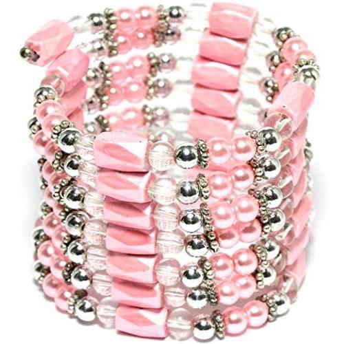 AnsonsImages 37'' Inches Long Magnetic Wrap Necklace Choker Bracelet Anklet Lariat Pink
