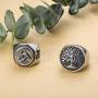 Hanpabum 2Pcs Stainless Steel Rings for Men Celtic Knot Signet & Tree of Life Rings Set Size 7-13