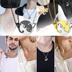 GOLDCHIC JEWELRY Stainless Steel/18k Gold Plated Mens Womens Yin Yang Necklace,Matching Necklaces for Couples/Mother Daugther/Best Friends,Couple/Mom Necklace